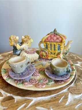 Cinderella Whimsical Pastel Tea Set Figurine - Home Accents